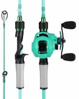 (2) One Bass Right Hand 6&rsquo; & 6'6" Baitcasting Rod and Reel Combos, Medium Heavy, Fast Action, 24-Ton Carbon Fiber (FL 5) - 2