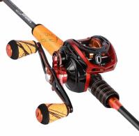 (2) One Bass Right Hand 6&rsquo; & 6'6" Baitcasting Rod and Reel Combos, Medium Heavy, Fast Action, 24-Ton Carbon Fiber (FL 5) - 8