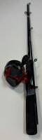 Set Of 3 Spincast Fishing Rod & Reel Combos - Zebco 404, Slingshot, Johnson Graphite - 4
