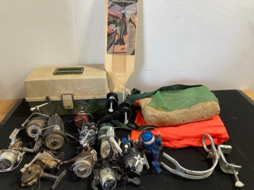 Hunting Orange, Fishing Reels, Tackle Box, Fish Clamp