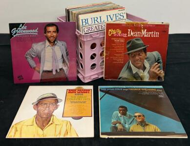 Vintage Vinyl LP Lot: 25+ Classic Pop & Country Records w/ Dean Martin, Tony Bennett, Fabian