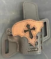 Versacarry Compound Arc Angel OWB Holster Size 4, Black/Brown, Right-Handed, Adjustable Tension & Moxy Rocket Socks (FL 10) - 2