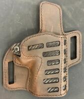 Versacarry Compound OWB Holster, Size 4, Brown, Right Hand, Optics Compatible & Moxy Brass Knuckle Socks (FL 10) - 2
