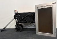 Large Heavy-Duty Insulated Pet Door, 22x13", & Folding Utility Cart