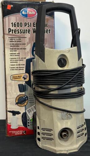 All-Power 1600 PSI 1.6 GPM Electric Pressure Washer APW-1600E, 12 AMP, GFCI Cord, Wheels