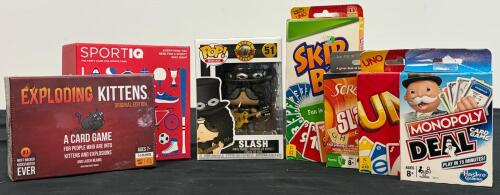 Funko Pop Slash #51 + Game Night Bundle | Exploding Kittens, SportIQ, UNO, Skip-Bo, Monopoly Deal & More (FL 2)