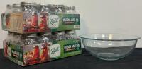 Ball Mason Jars 16 oz Regular Mouth (24 Count, Sealed) with 4 Quart Glass Mixing Bowl (FL 3)