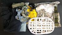 (#3) Large Military & Firefighter Uniform Lot &ndash; Camo Trousers, Jackets, Cold Weather Liner, Rescue Gear