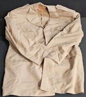 (#3) Mixed Military Lot: Two Bivy Covers, Toxicologal Apron (Small), Swedish Snow Shoes, British Police Vest, U.S. Army "Decker" Jacket, Tan Trench Coat, Insulated Vest, Two Cold Weather Full Face Masks, Two Helmet Covers, and More! - 9