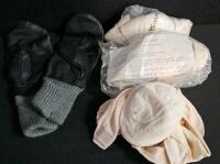 (#3) Mixed Military Lot: Two Bivy Covers, Toxicologal Apron (Small), Swedish Snow Shoes, British Police Vest, U.S. Army "Decker" Jacket, Tan Trench Coat, Insulated Vest, Two Cold Weather Full Face Masks, Two Helmet Covers, and More! - 13