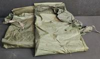 (#3) Mixed Military Collectible Lot: Eight Military Thermometers in Matching Cases, Woodland Camo Poncho Cover, Bivy Covers, Gas Mask and Chemical Gloves, GI Collectors Guide Vol 1 & 2, and More! - 5