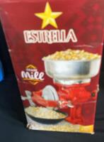 Estrella Hand Crank Grain Mill, Manual Corn Grinder, Cast Iron, Red, Clamp Mount, Original Box ( Shelf 7 ) - 3