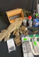 Military Surplus Outdoor Gear Lot: Straps, Buckles, Voodoo Shoulder Pads, Rayovac Tubes, Repair Kits and so much more( Shelf 1 ) - 4