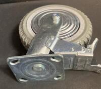 8" Heavy-Duty Swivel Caster Wheels with Brakes, Polyurethane Tread, Set of 4 ( Shelf 1 ) - 2