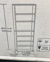 Mainstays Media Storage Tower, Black Oak Finish, 6 Shelves, Holds 284 CDs or 128 DVDs ( Shelf 8 ) - 2