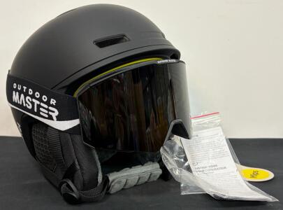 Outdoor Master Kelvin MIPS Ski/Snowboard Helmet Small Black + Falcon Goggles Zeiss Lens Bundle (FL 7)