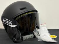 Outdoor Master Kelvin MIPS Ski/Snowboard Helmet Small Black + Falcon Goggles Zeiss Lens Bundle (FL 7)