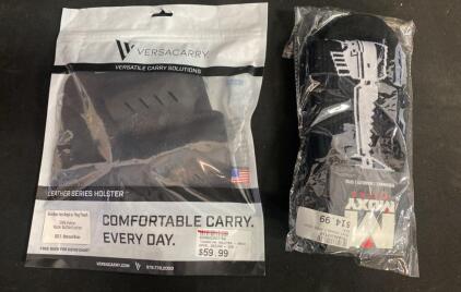 Versacarry Guardian OWB Leather Holster, Arch Angel, Size 3 w/ Mag Pouch & Moxy Assault Socks (9)