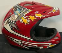 FLY Racing Youth MX Helmets - YS Size, Silver & Red, Star Graphics, Chin Strap, Pair (FL 4) - 3