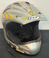 FLY Racing Youth MX Helmets - YS Size, Silver & Red, Star Graphics, Chin Strap, Pair (FL 4) - 5