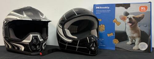 Polaris RZR Off-Road Helmet & Taotao HY-601 Full-Face Medium, ABS Shell, Vented, Black/White (FL 4)