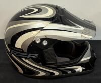 Polaris RZR Off-Road Helmet & Taotao HY-601 Full-Face Medium, ABS Shell, Vented, Black/White (FL 4) - 3