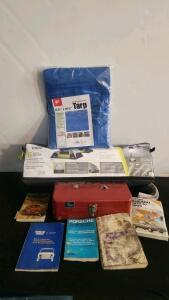 Core 6-Person Lighted Dome Tent, HFT 11' x 11' Tarp, "MY BUDDY" Toolbox, and Automotive Manuals Shelf-3