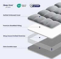 Queen Size Metal Platform Bed Frame with Wooden Slats and Sleep Zone Mattress Topper (shelf 5) - 6