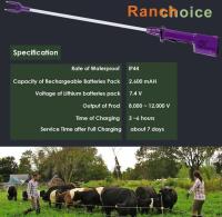 (2) Ranch Choice RC9AL Rechargeable Electric Livestock Prod, 43.5" Total Length, 33" Flexible Shaft, 2,600 mAh Battery (shelf 6) - 6