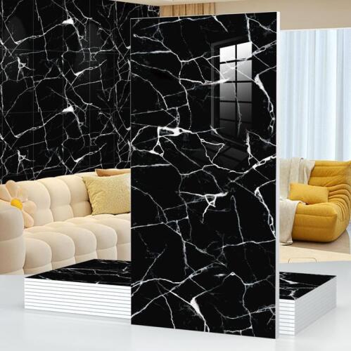 Self-Adhesive Black Marble Wall Panels, 11.8"x23.6" (30x60cm), 5-Layer, Waterproof, 9 Boxes (shelf 9)