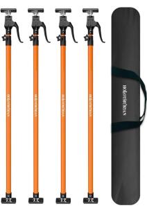HOLOTUHERAN 4-Pack Adjustable Support Poles, 49.2&ndash;114in, 154lb Load, Non-Slip Pads, Carry Bag (shelf 10)