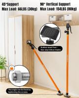 HOLOTUHERAN 4-Pack Adjustable Support Poles, 49.2&ndash;114in, 154lb Load, Non-Slip Pads, Carry Bag (shelf 10) - 3