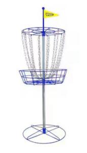 Yaheetech 12-Chain Portable Disc Golf Basket with Flag, Blue, 25.2" Diameter, 52.8" Height (shelf 10)