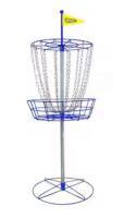 Yaheetech 12-Chain Portable Disc Golf Basket with Flag, Blue, 25.2" Diameter, 52.8" Height (shelf 10)