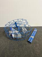 Yaheetech 12-Chain Portable Disc Golf Basket with Flag, Blue, 25.2" Diameter, 52.8" Height (shelf 10) - 3