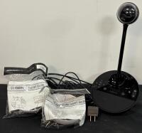 Logitech BCC950 Conference Cam 1080p HD Video, Speakerphone, Skype Certified & (2) IDX Series Deep Pendant Caps (FL 9)