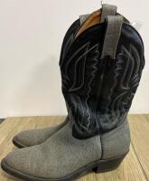 Twisted X Exotic Leather Cowboy Boots, Grey Foot/Black Shaft, Size 9.5 E (Used) - 3