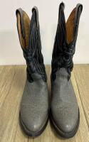 Twisted X Exotic Leather Cowboy Boots, Grey Foot/Black Shaft, Size 9.5 E (Used) - 4