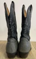 Twisted X Exotic Leather Cowboy Boots, Grey Foot/Black Shaft, Size 9.5 E (Used) - 5
