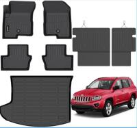 Jeep Compass 2011&ndash;2017 Custom Fit 7-Piece All-Weather Floor Mats & Seat Covers Set Black 040-GEG2 $300 value - 6