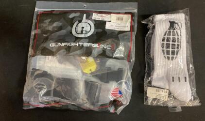 GunfightersINC 1911 Government 5" Rail Holster Black Kydex New + ROXY Grenade Crew Socks White (9)
