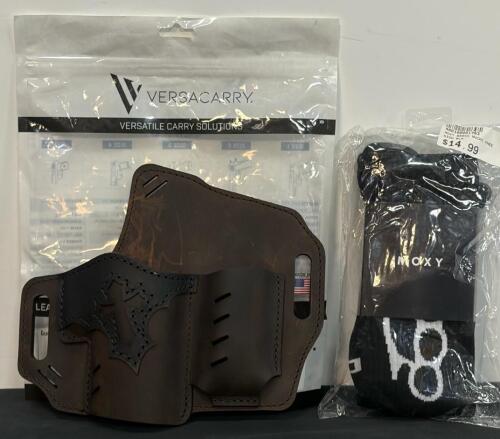 Versacarry Guardian Arc Angel OWB Holster w/ Mag Pouch, Size 3, Distressed Brown With Moxy Socks (FL 10)