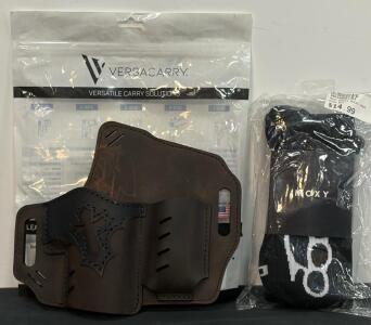Versacarry Guardian Arc Angel OWB Holster w/ Mag Pouch, Size 3, Distressed Brown With Moxy Socks (FL 10)