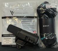 Versacarry Compound Custom IWB Holster, Springfield XDM, Polymer/Water Buffalo Leather, Black, RH With Moxy Socks (FL 10)