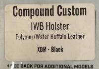 Versacarry Compound Custom IWB Holster, Springfield XDM, Polymer/Water Buffalo Leather, Black, RH With Moxy Socks (FL 10) - 4