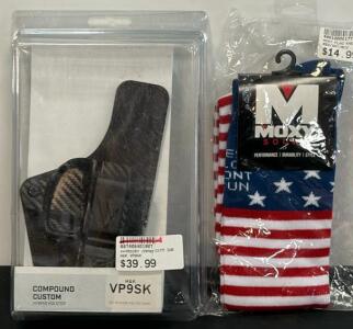 Versacarry Compound Custom Hybrid IWB Holster for H&K VP9SK, Right-Handed, Adjustable Retention With Moxy Socks (FL 10)