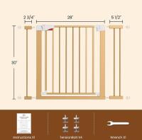 Pressure-Mounted Safety Gate, 30" Height, Adjustable Width up to 36.25", Auto-Close Feature - 2