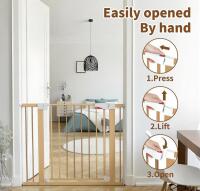 Pressure-Mounted Safety Gate, 30" Height, Adjustable Width up to 36.25", Auto-Close Feature - 4