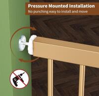Pressure-Mounted Safety Gate, 30" Height, Adjustable Width up to 36.25", Auto-Close Feature - 6