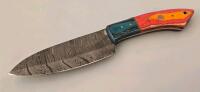 Handcrafted Damascus Steel Chef Knife Set &ndash; 4-Piece with Multicolor Wood Handles - 2